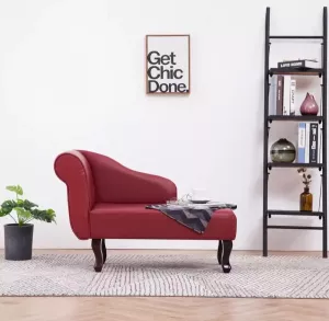 Prolenta Premium Chaise longue kunstleer wijnrood