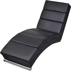 Prolenta Premium Chaise longue kunstleer zwart