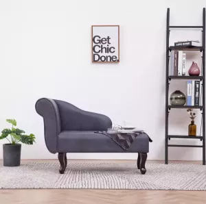 Prolenta Premium Chaise longue kunstsuède grijs