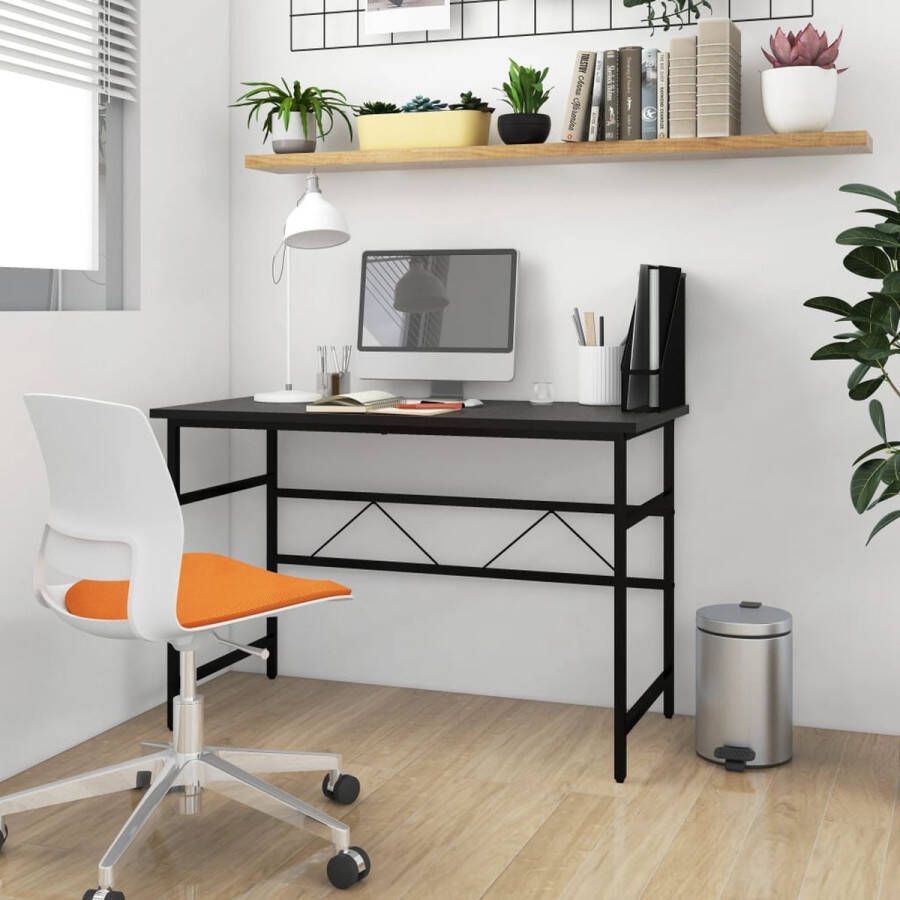 Prolenta Premium Computerbureau 105x55x72 cm MDF en metaal zwart