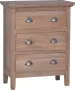 Prolenta Premium Dressoir met 3 lades 60x30x75 cm massief teakhout - Thumbnail 1