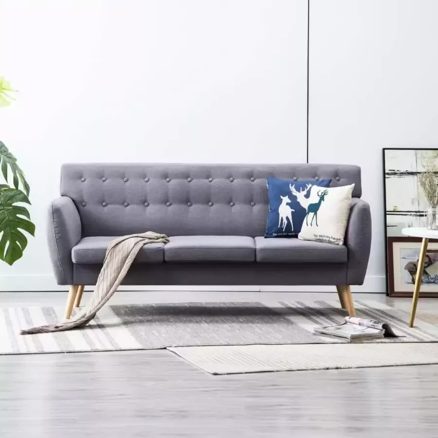 Prolenta Premium Driezitsbank 172x70x82 cm stof lichtgrijs