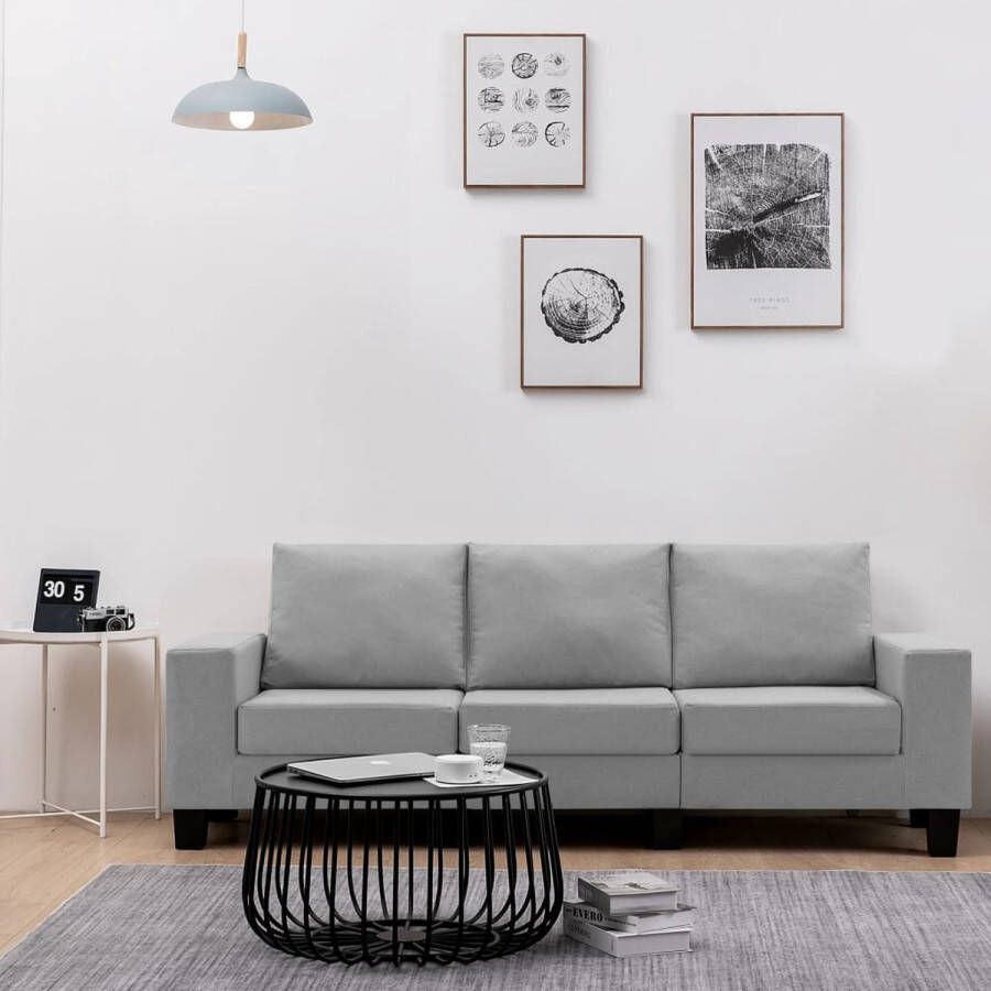 Prolenta Premium Driezitsbank lichtgrijs stof