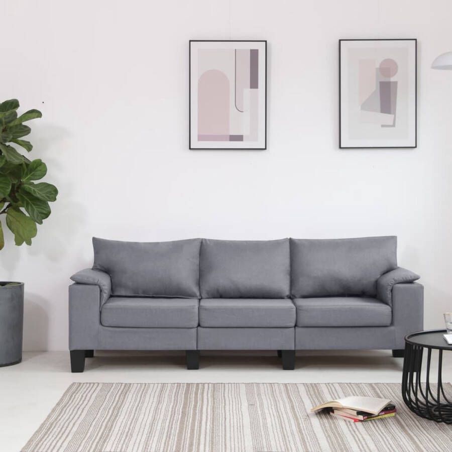 Prolenta Premium Driezitsbank lichtgrijs stof