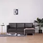 Prolenta Premium Driezitsbank met kussens kunstleer grijs - Thumbnail 1