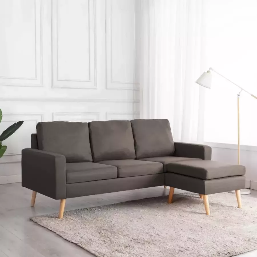 Prolenta Premium Driezitsbank met voetenbank stof taupe