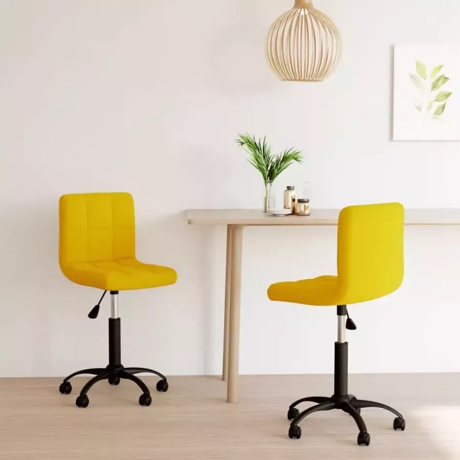 ForYou Prolenta Premium Eetkamerstoelen 2 st draaibaar fluweel mosterdgeel - Foto 2