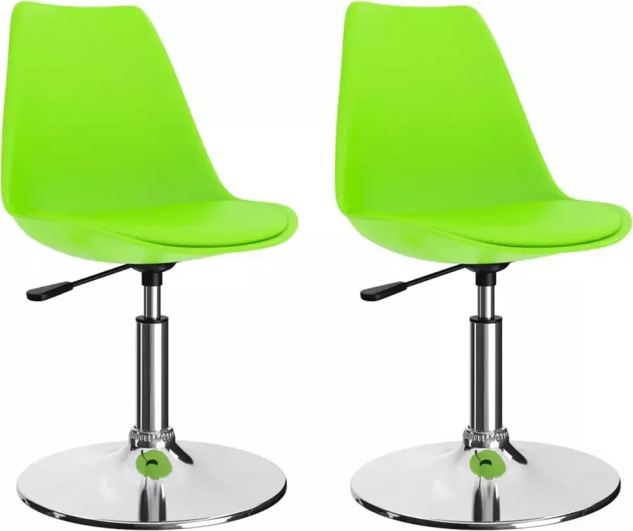 Prolenta Premium Eetkamerstoelen 2 st draaibaar kunstleer groen