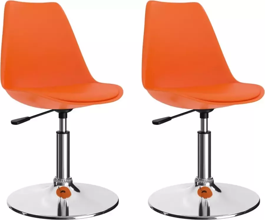 ForYou Prolenta Premium Eetkamerstoelen 2 st draaibaar kunstleer oranje - Foto 4