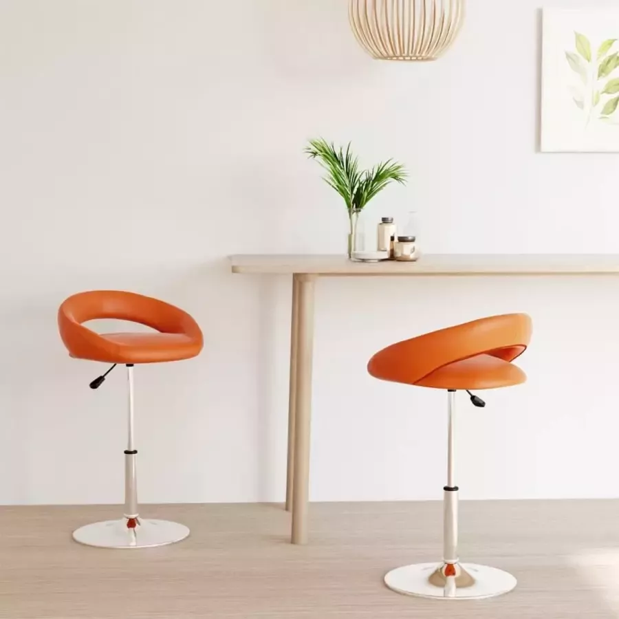 ForYou Prolenta Premium Eetkamerstoelen 2 st draaibaar kunstleer oranje - Foto 3