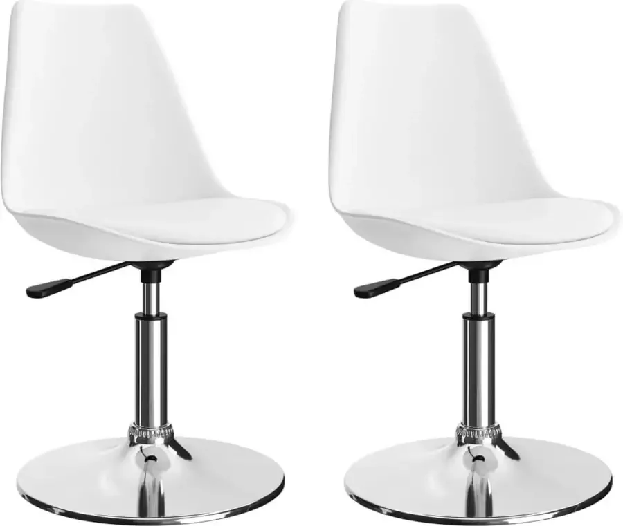 ForYou Prolenta Premium Eetkamerstoelen 2 st draaibaar kunstleer wit - Foto 2