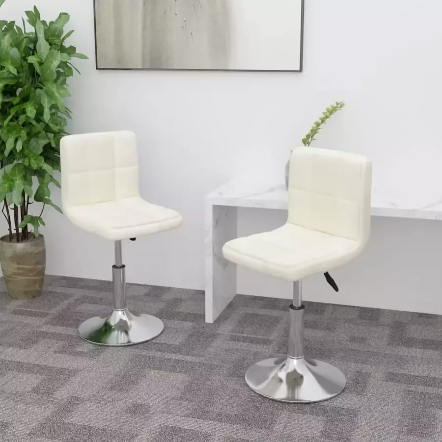 ForYou Prolenta Premium Eetkamerstoelen 2 st draaibaar stof crèmekleurig