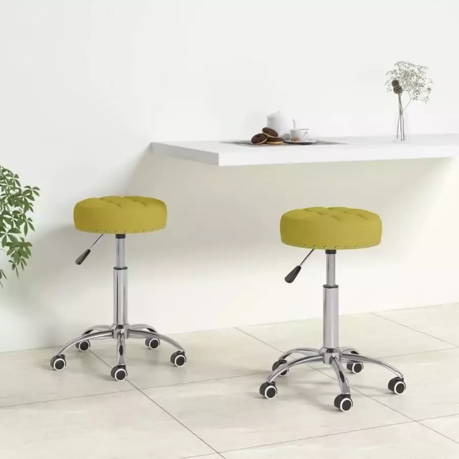 ForYou Prolenta Premium Eetkamerstoelen 2 st draaibaar stof groen