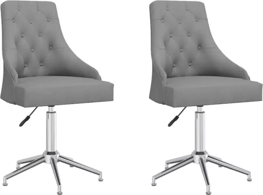 ForYou Prolenta Premium Eetkamerstoelen 2 st draaibaar stof lichtgrijs - Foto 5