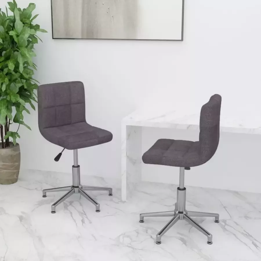 Prolenta Premium Eetkamerstoelen 2 st draaibaar stof taupe