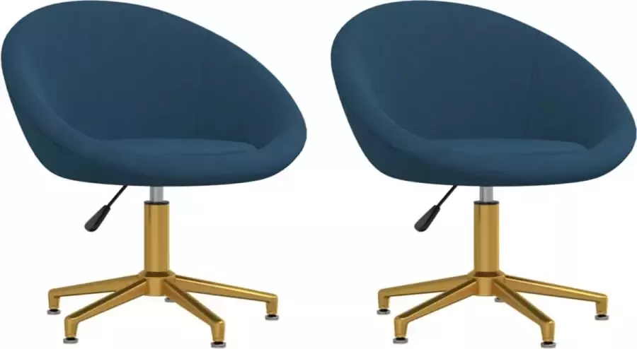 ForYou Prolenta Premium Eetkamerstoelen 2 st fluweel blauw - Foto 19