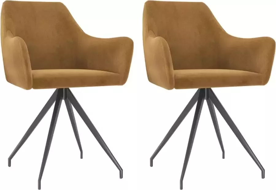 ForYou Prolenta Premium Eetkamerstoelen 2 st fluweel bruin - Foto 13