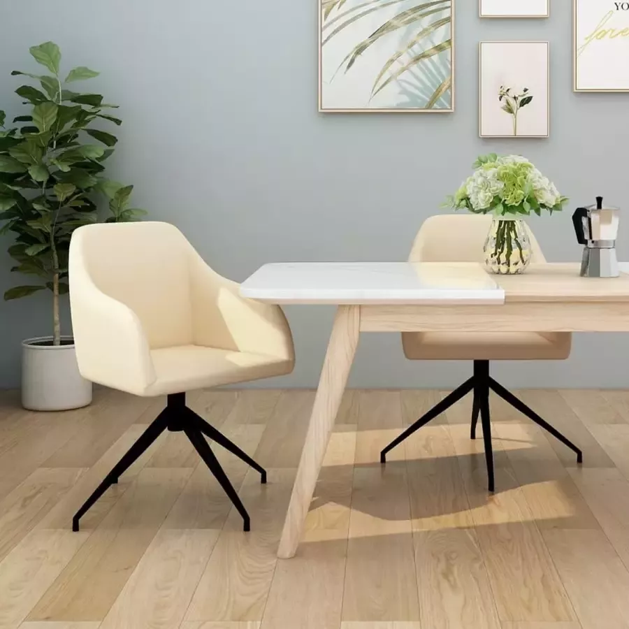 ForYou Prolenta Premium Eetkamerstoelen 2 st fluweel crèmekleurig - Foto 4