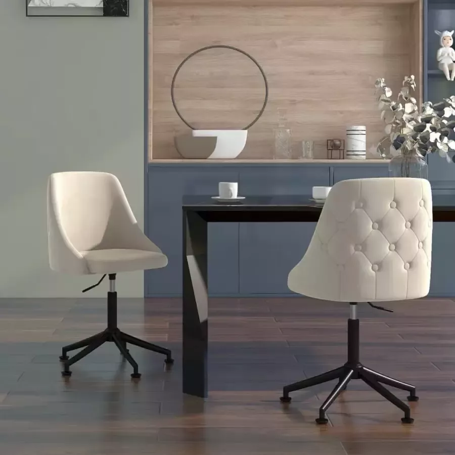 ForYou Prolenta Premium Eetkamerstoelen 2 st fluweel crèmekleurig - Foto 7