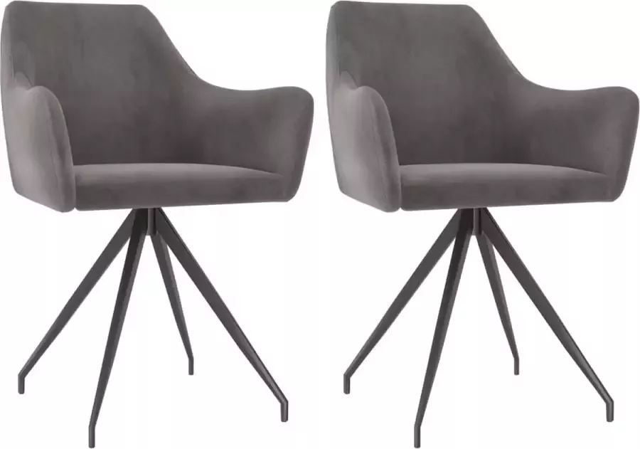 ForYou Prolenta Premium Eetkamerstoelen 2 st fluweel donkergrijs - Foto 14