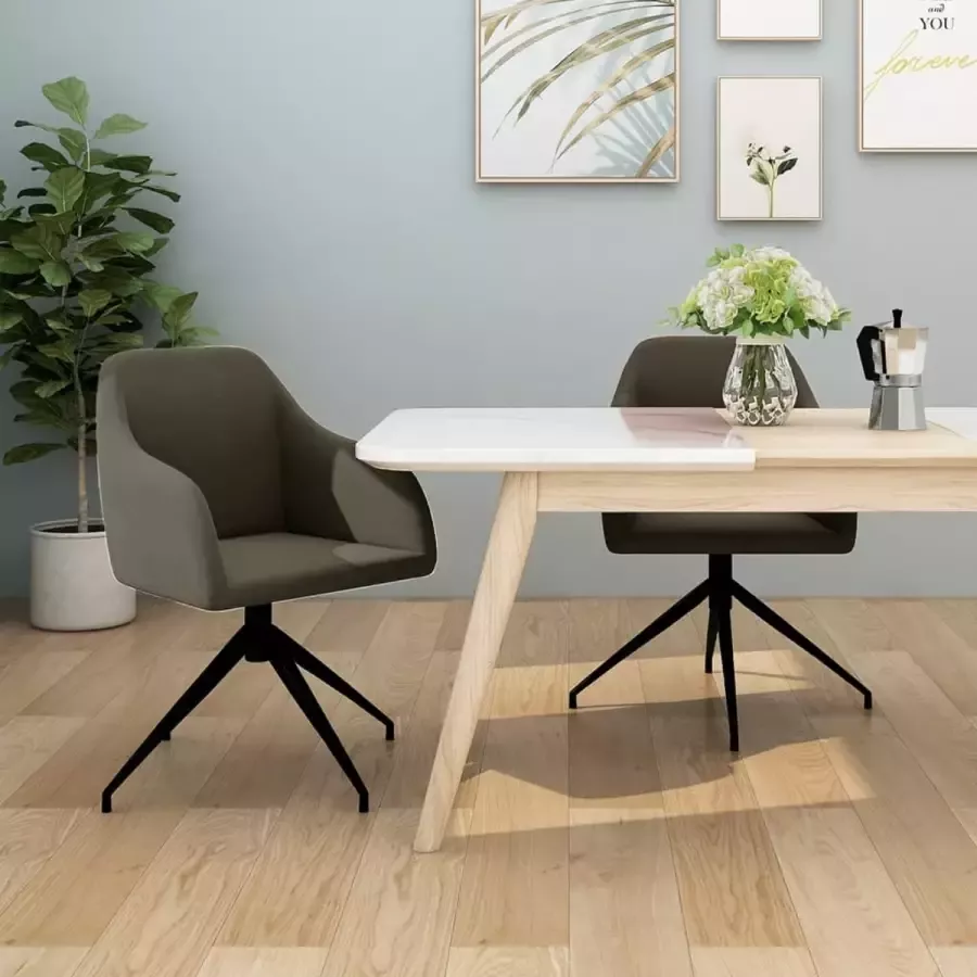 Prolenta Premium Eetkamerstoelen 2 st fluweel donkergrijs