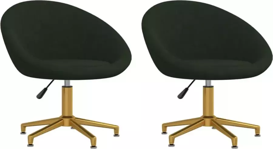 ForYou Prolenta Premium Eetkamerstoelen 2 st fluweel donkergroen - Foto 15