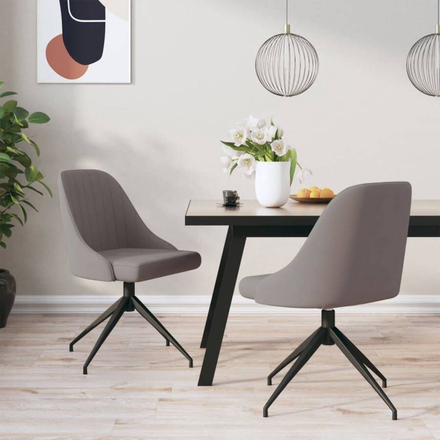 Prolenta Premium Eetkamerstoelen 2 st fluweel lichtgrijs