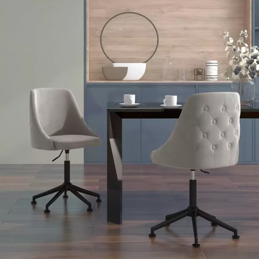 Prolenta Premium Eetkamerstoelen 2 st fluweel lichtgrijs