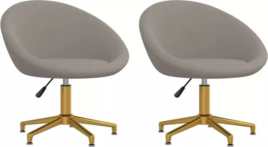 Prolenta Premium Eetkamerstoelen 2 st fluweel lichtgrijs