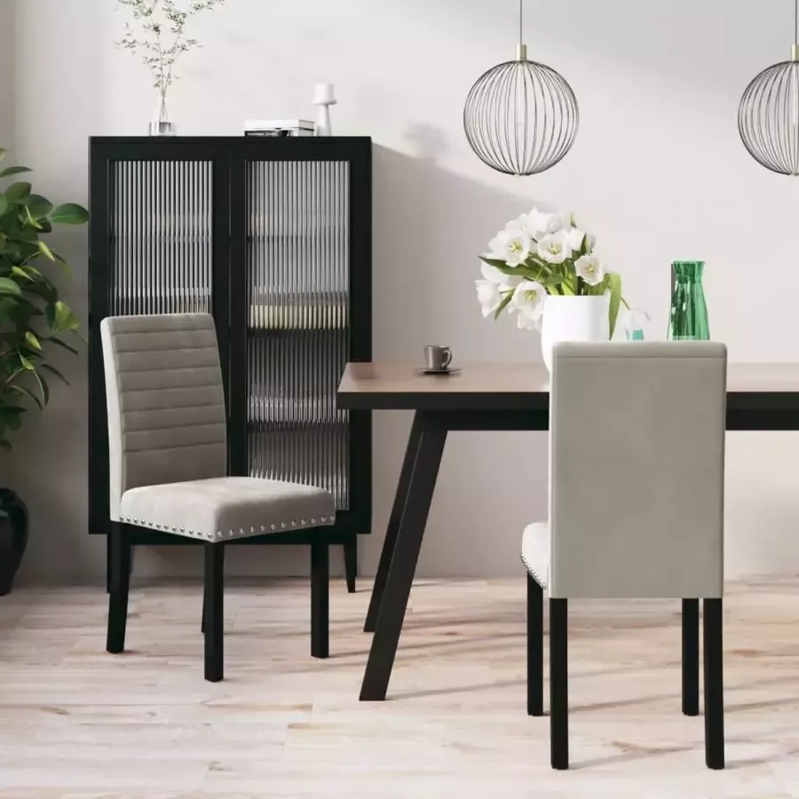 ForYou Prolenta Premium Eetkamerstoelen 2 st fluweel lichtgrijs - Foto 9