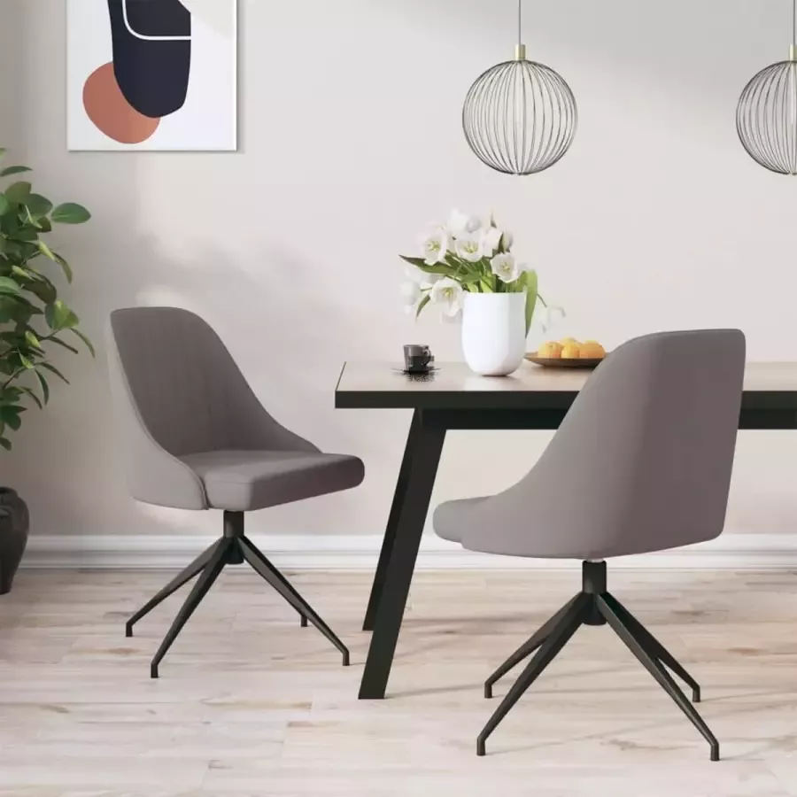 ForYou Prolenta Premium Eetkamerstoelen 2 st fluweel lichtgrijs - Foto 12