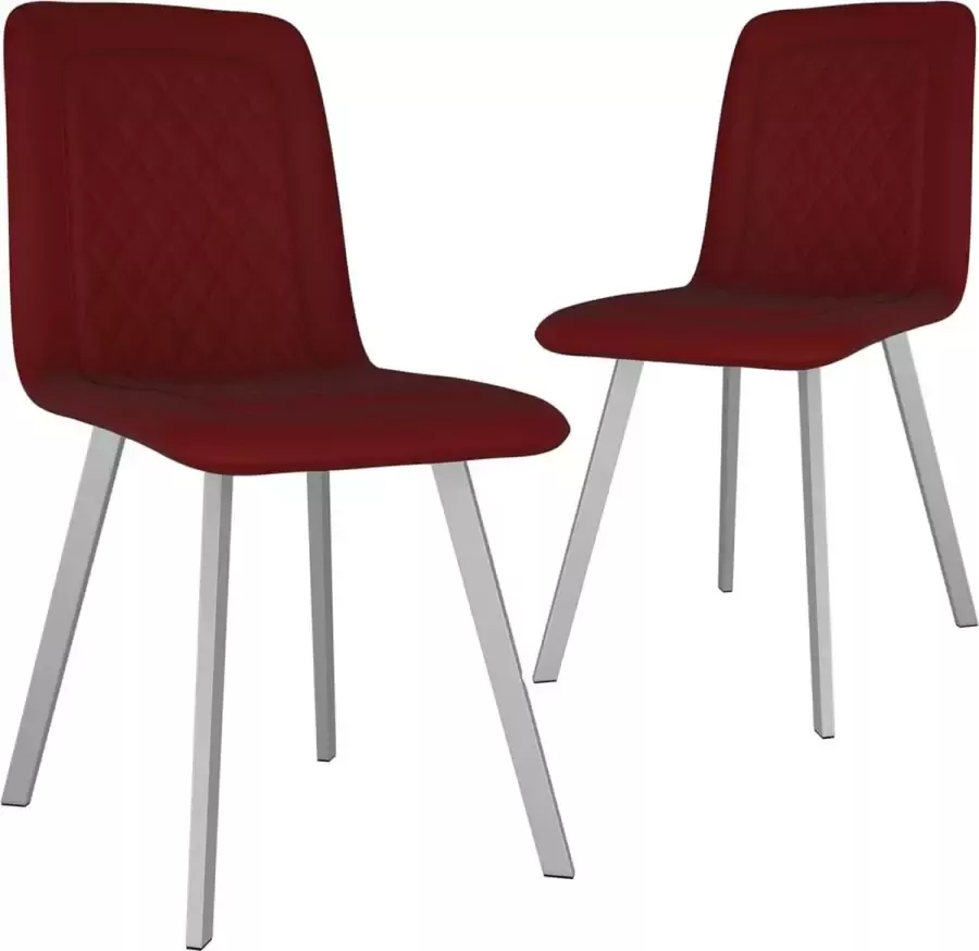 ForYou Prolenta Premium Eetkamerstoelen 2 st fluweel rood