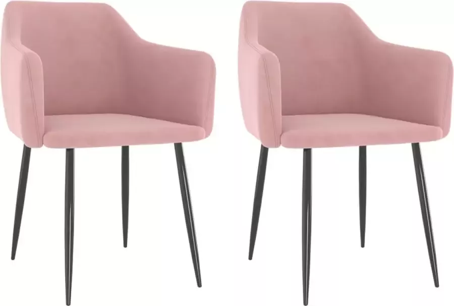 ForYou Prolenta Premium Eetkamerstoelen 2 st fluweel roze - Foto 18