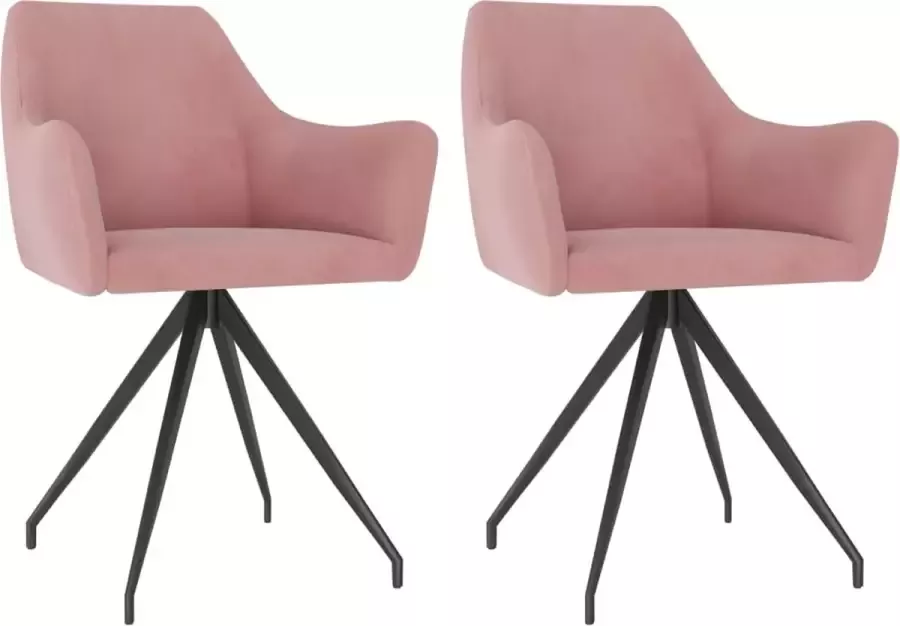 ForYou Prolenta Premium Eetkamerstoelen 2 st fluweel roze - Foto 16