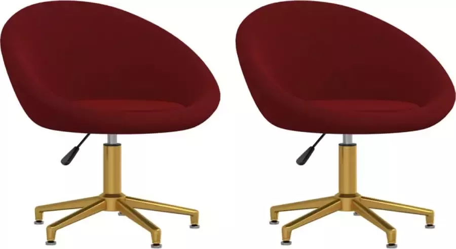 ForYou Prolenta Premium Eetkamerstoelen 2 st fluweel wijnrood - Foto 17