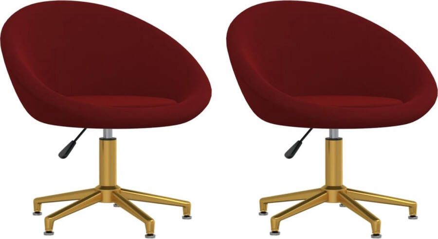 Prolenta Premium Eetkamerstoelen 2 st fluweel wijnrood