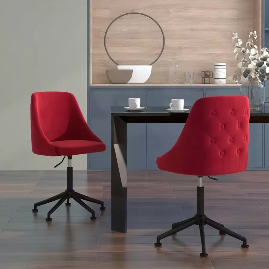 Prolenta Premium Eetkamerstoelen 2 st fluweel wijnrood