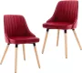 ForYou Prolenta Premium Eetkamerstoelen 2 st fluweel wijnrood - Thumbnail 11