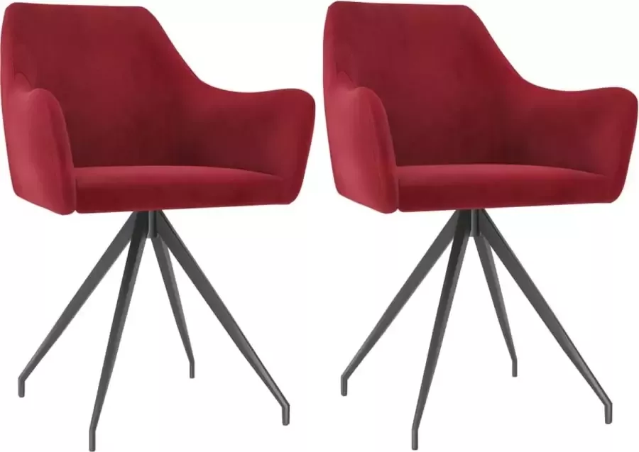 ForYou Prolenta Premium Eetkamerstoelen 2 st fluweel wijnrood - Foto 12