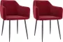 ForYou Prolenta Premium Eetkamerstoelen 2 st fluweel wijnrood - Thumbnail 2