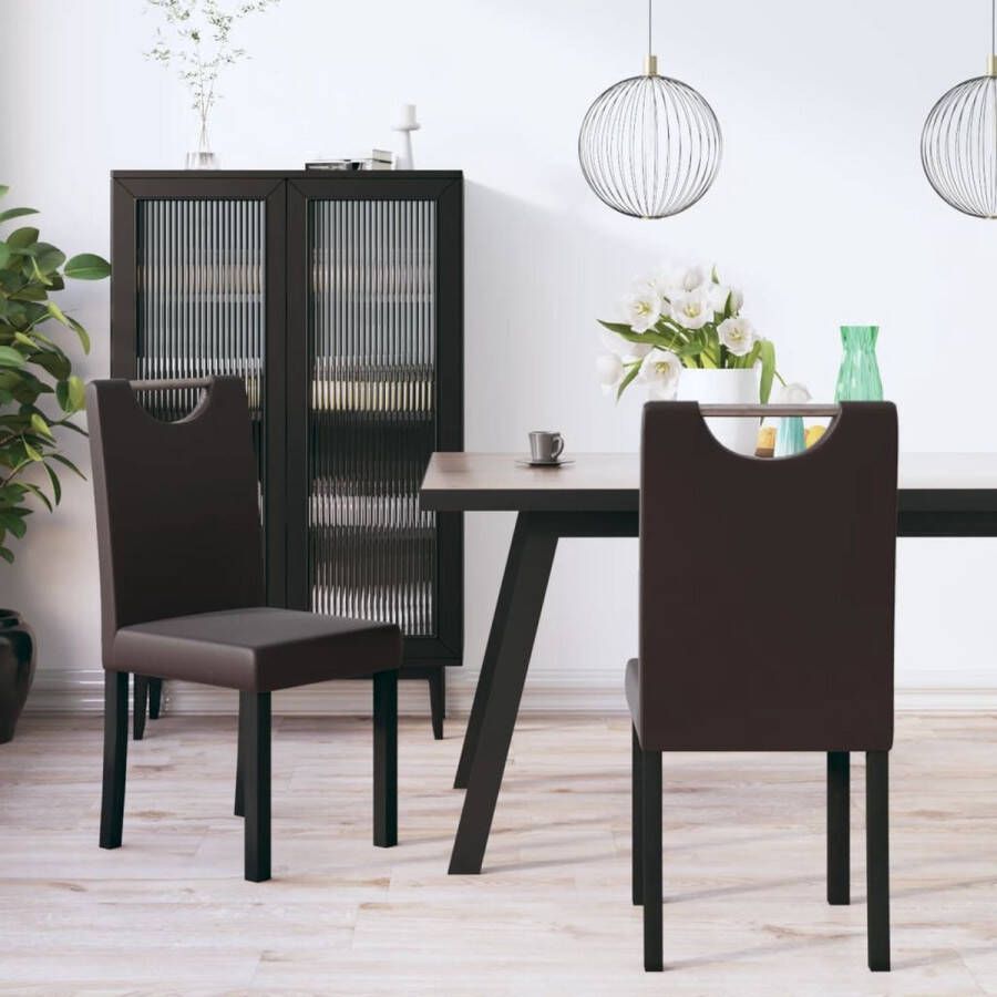 Prolenta Premium Eetkamerstoelen 2 st kunstleer bruin