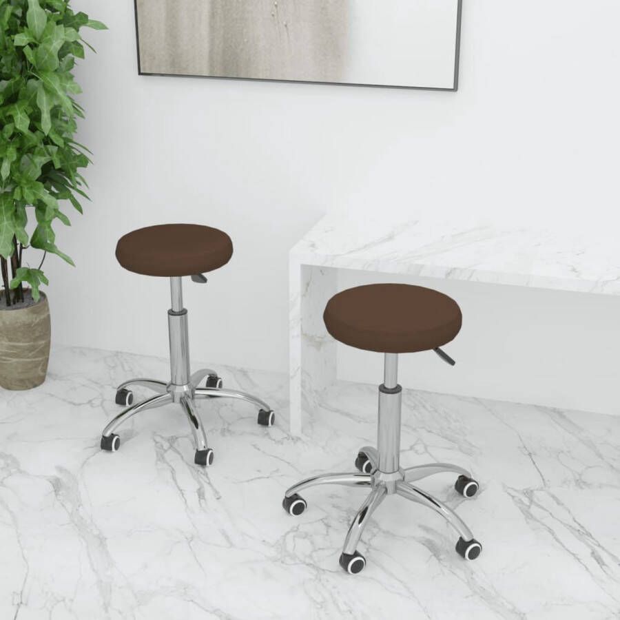 Prolenta Premium Eetkamerstoelen 2 st kunstleer bruin