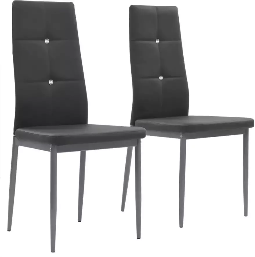 Prolenta Premium Eetkamerstoelen 2 st kunstleer grijs