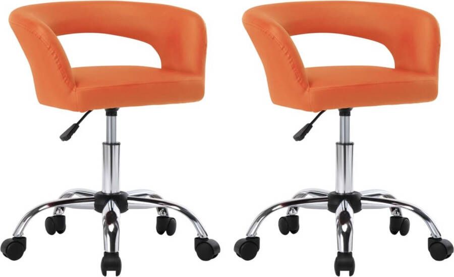 Prolenta Premium Eetkamerstoelen 2 st kunstleer oranje