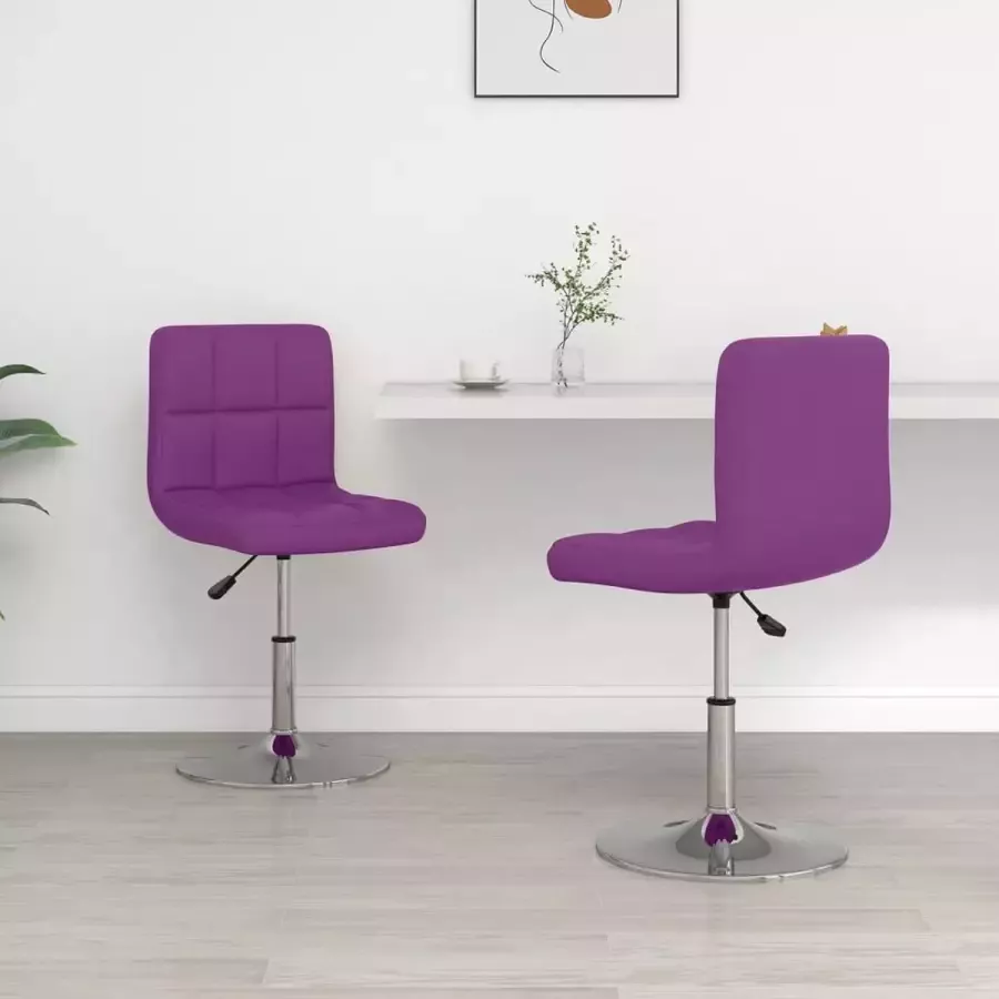 Prolenta Premium Eetkamerstoelen 2 st kunstleer paars