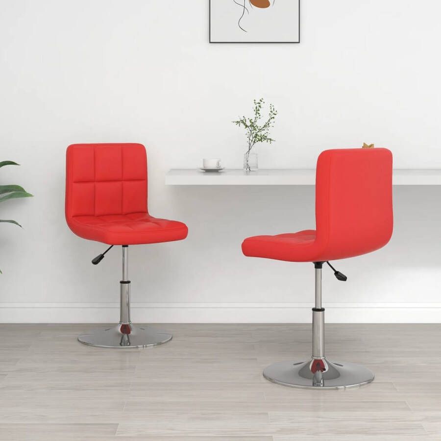 Prolenta Premium Eetkamerstoelen 2 st kunstleer rood