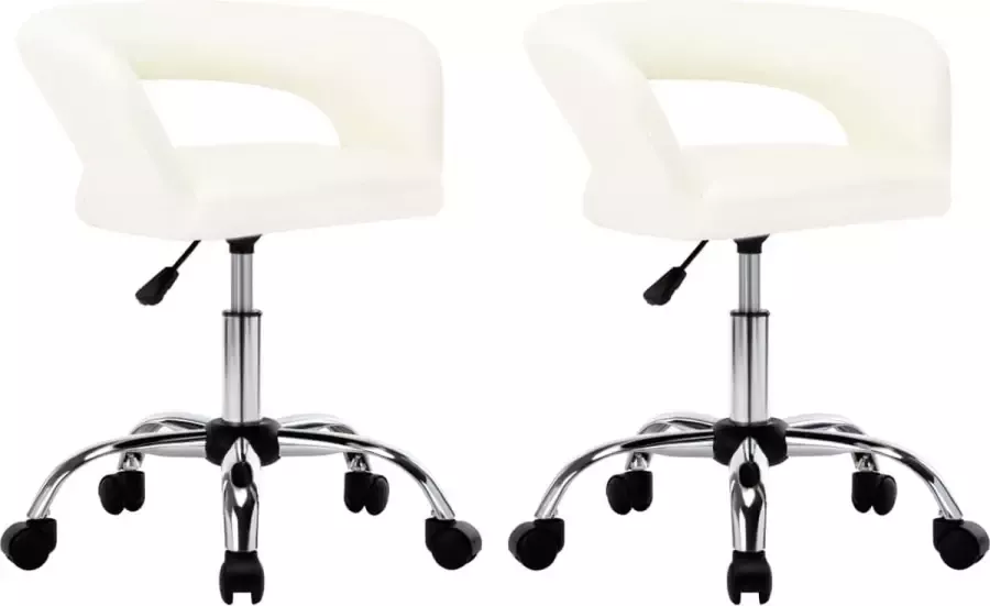 Prolenta Premium Eetkamerstoelen 2 st kunstleer wit