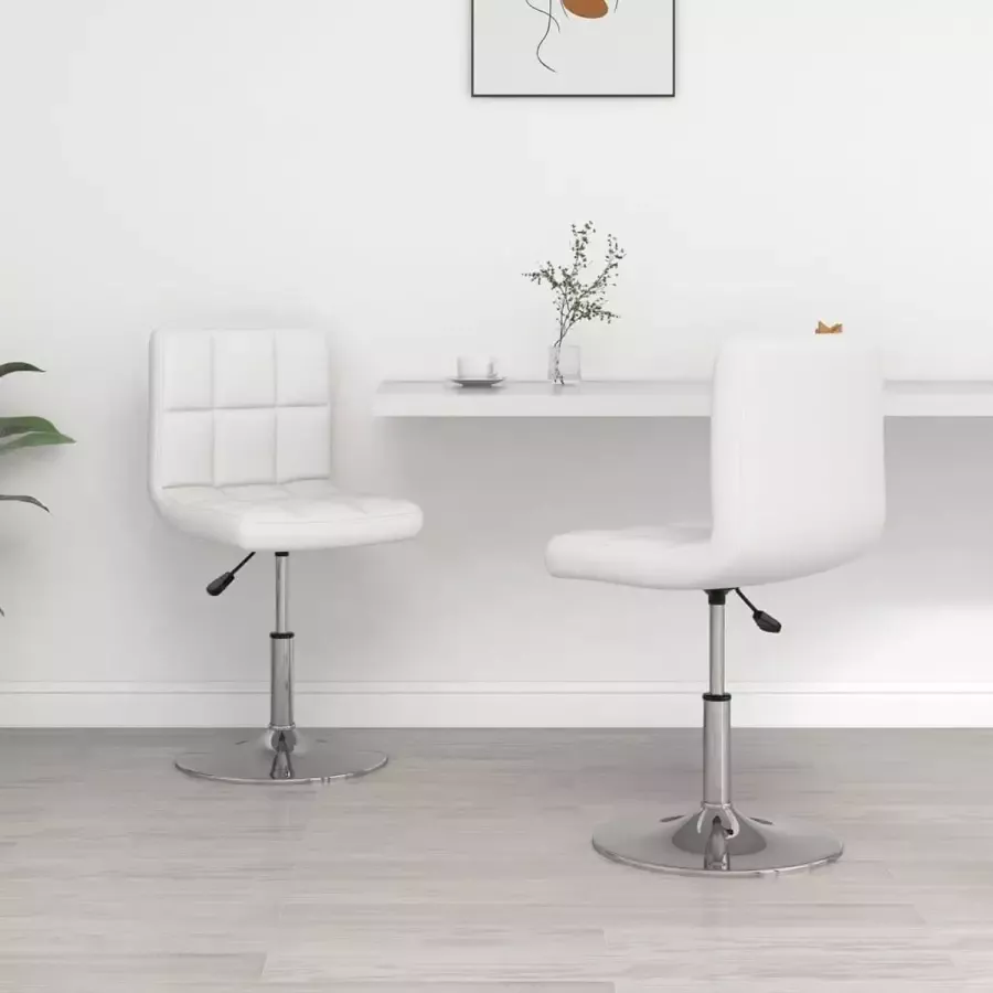Prolenta Premium Eetkamerstoelen 2 st kunstleer wit
