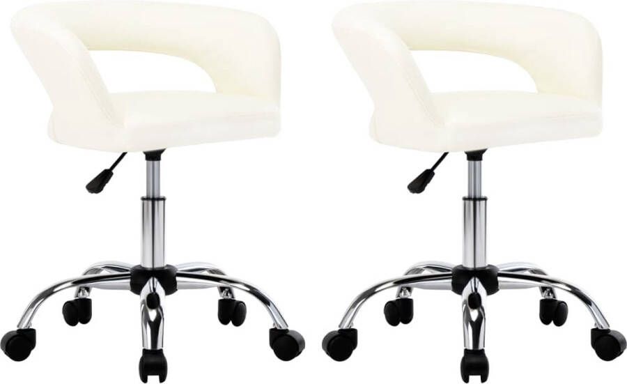Prolenta Premium Eetkamerstoelen 2 st kunstleer wit
