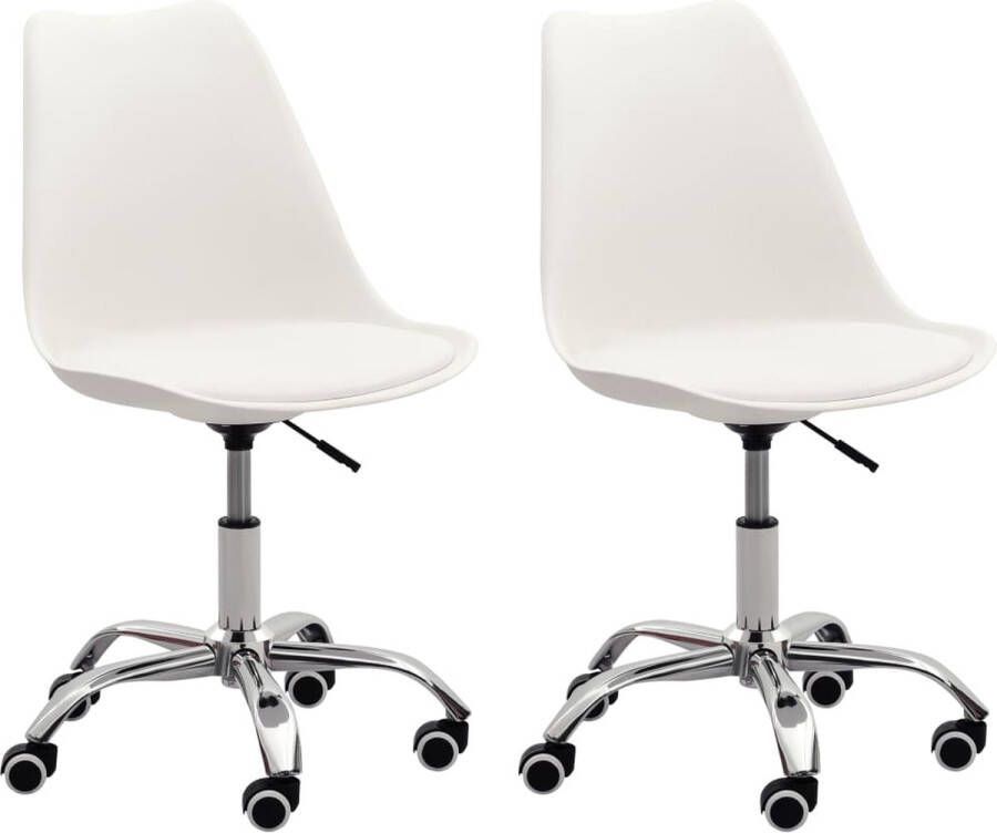 Prolenta Premium Eetkamerstoelen 2 st kunstleer wit